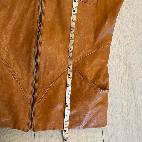 Vintage leather jacket fitted camel colour - Picture 13 of 13